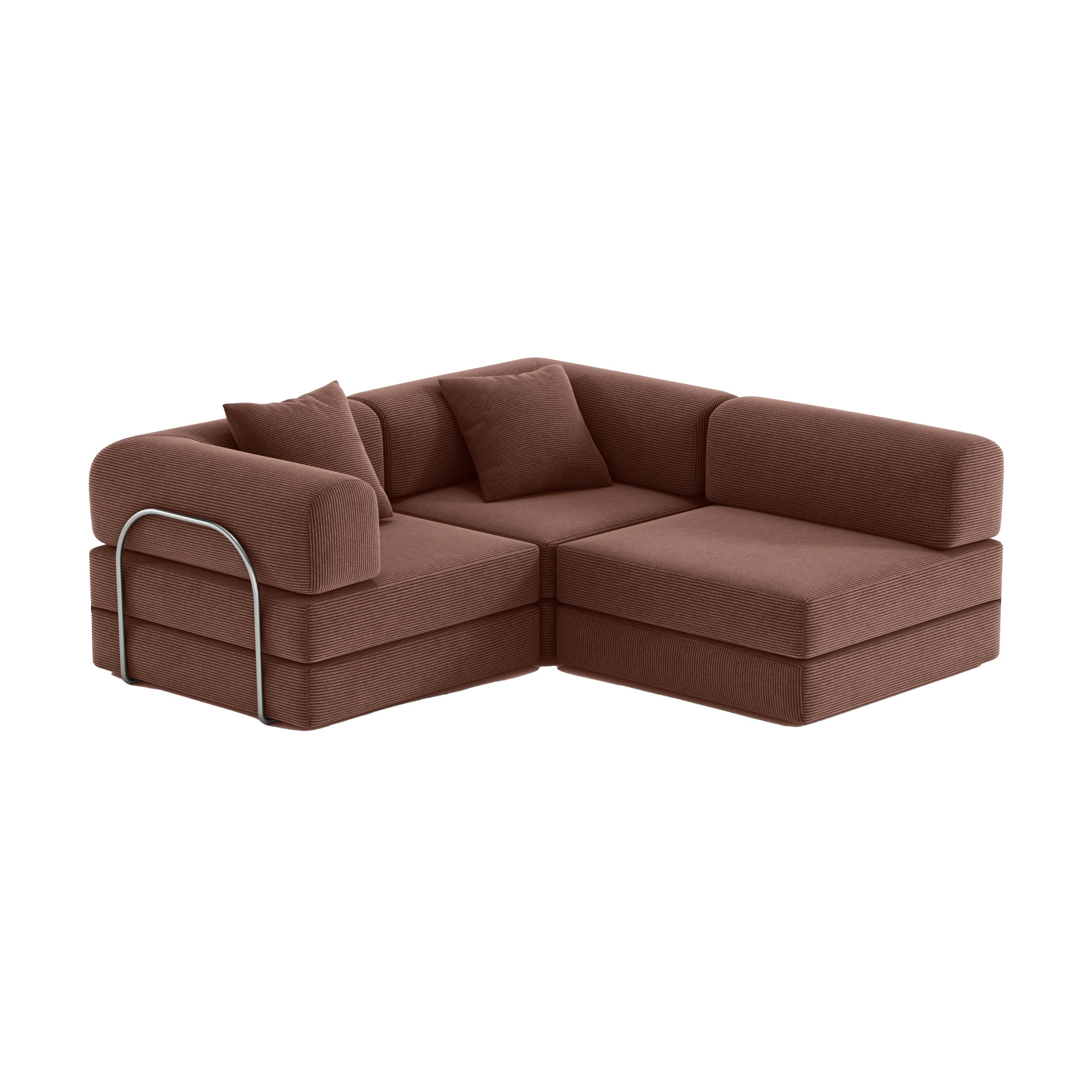Nova L-Shaped Sofa-Chestnut - PortaSofa